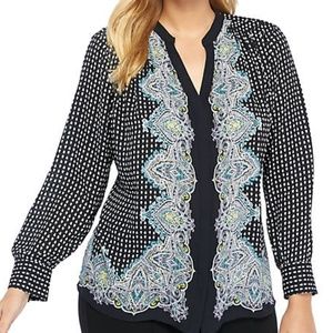 NWT The Limited Pleated Mandarin Collar 3X